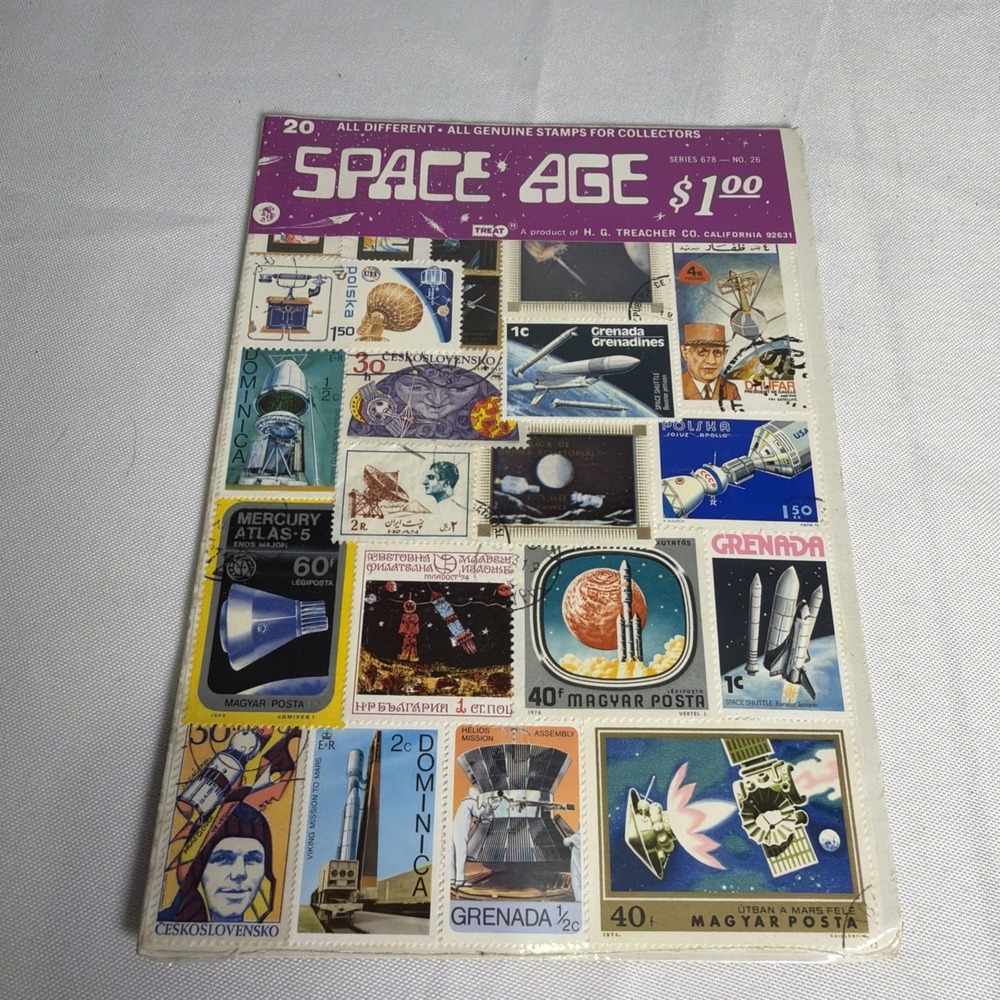 20 Space Age Genuine Stamp Collection Rocket Ship Satellites Missiles Astronauts
